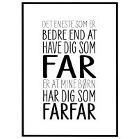 Elsket som far - elsket som farfar billede - Flot print til boligen