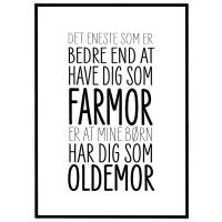 Elsket som farmor - elsket som oldemor billede - Flot print til boligen