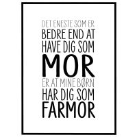 Elsket som mor - elsket som farmor billede - Flot print til boligen