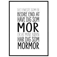 Elsket som mor - elsket som mormor billede - Flot print til boligen