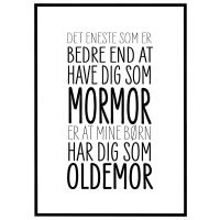 Elsket som mormor - elsket som oldemor billede - Flot print til boligen