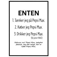 Tænker - køber - drikker Pepsi Max billede - Flot print til boligen