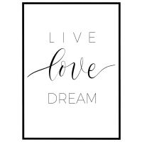 Live Love Dream billede - Flot print til boligen