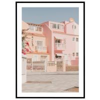 Pastelfarvet arkitektur billede - Flot print til boligen