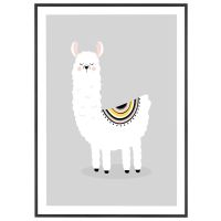 Sød lama billede - Flot print til boligen