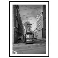 Sporvogn i Haag - sort/hvid billede - Flot print til boligen