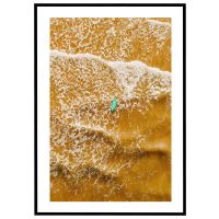 Surfbræt i brændingen billede - Flot print til boligen