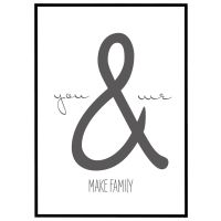 You & Me make family billede - Flot print til boligen