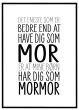 Elsket som mor - elsket som mormor billede - Flot print til boligen