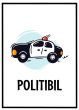Politibil billede - Flot print til boligen
