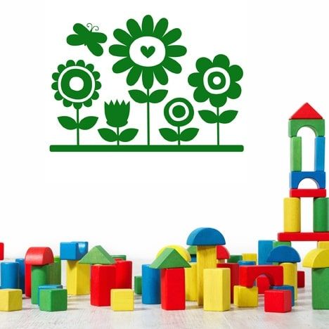 Wallsticker Blomster til børneværelset - NiceWall.dk