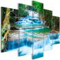 Waterfall in Kanchanaburi (5 dele) canvas print - flot billede på lærred