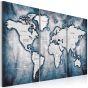 World Map: Ink 3-delt canvas print - flot billede på lærred