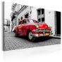 Cuban Classic Car (Red) canvas print - flot billede på lærred