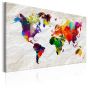 World Map: Rainbow Madness canvas print - flot billede på lærred