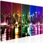Rainbow New York (5 dele)  canvas print - flot billede på lærred