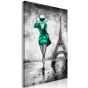 Parisian Woman (1 del) Grøn canvas print - flot billede på lærred