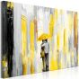Umbrella in Love (1 del) Wide Yellow canvas print - flot billede på lærred
