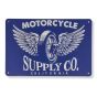 Motorcycle Supply Co. skilt. Flot retro blikskilt om motorcykler.