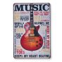 Music skilt. Flot retro blikskilt om musik.