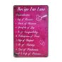Recipe for love metal skilt - blikskilt om kærlighed