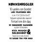 Køkkenregler wall sticker. Flot vægklistermærke til hjemmet.