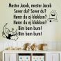 Mester Jacob (1. strofe) wall sticker. Flot vægklistermærke til hjemmet.