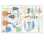 Små træ wall sticker. Flot vægklistermærke i pastel farver til baby eller barne værelset.