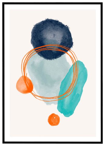 Abstrakt akvarel #1 billede - Flot print til boligen