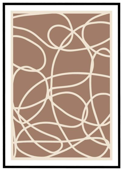 Dansende linier - brun billede - Flot print til boligen
