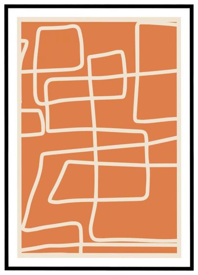Dansende linier - orange billede - Flot print til boligen
