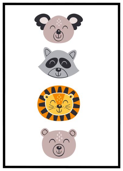 Dyrehoveder billede - Flot print til boligen