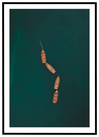 Fire både på linie billede - Flot print til boligen