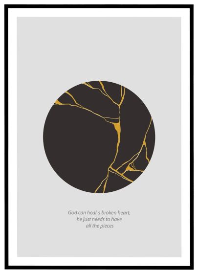 God can heal a broken heart billede - Flot print til boligen