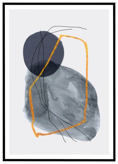 Golden Abstract no. 4 billede - Flot print til boligen