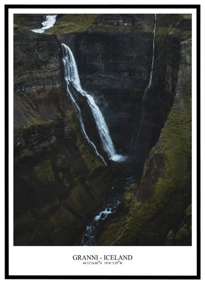 Granni vandfald - Island billede - Flot print til boligen