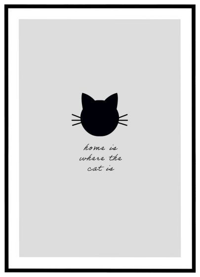 Home is where the cat is billede - Flot print til boligen