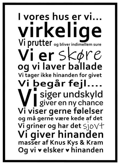 I vores hus billede - Flot print til boligen