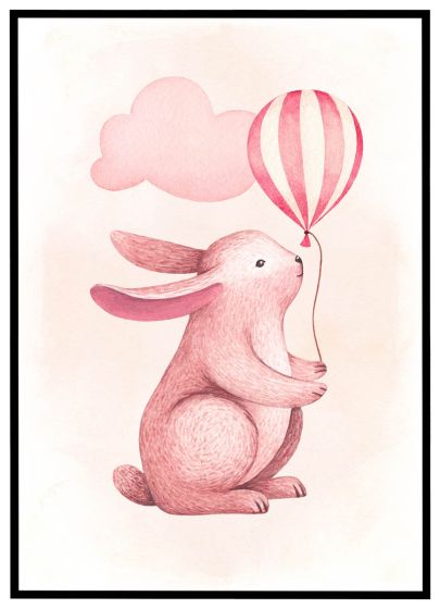 Kanin med ballon billede - Flot print til boligen