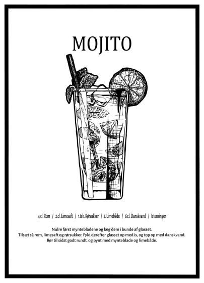 Mojito - opskrift billede - Flot print til boligen