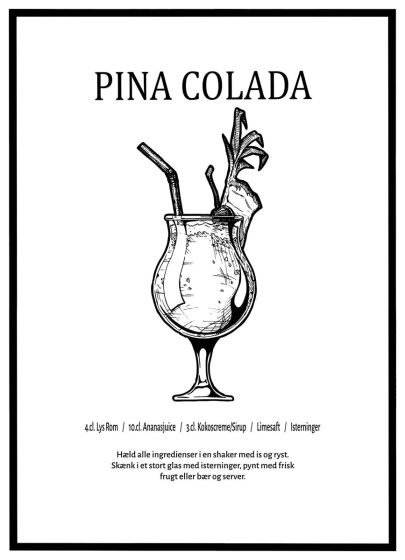 Pina Colada - opskrift billede - Flot print til boligen