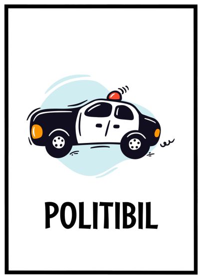 Politibil billede - Flot print til boligen