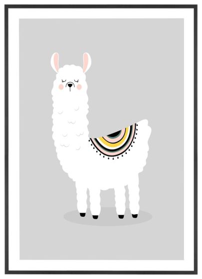 Sød lama billede - Flot print til boligen