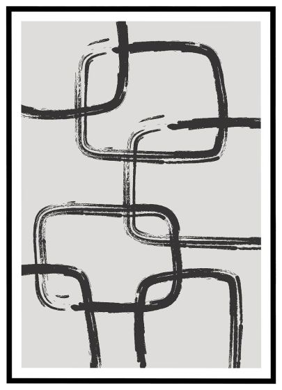 Sort pensel - firkanter billede - Flot print til boligen