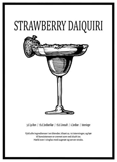 Strawberry Daiquiri - opskrift billede - Flot print til boligen
