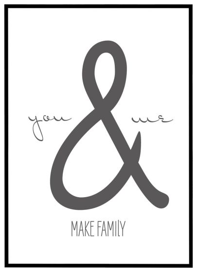 You & Me make family billede - Flot print til boligen